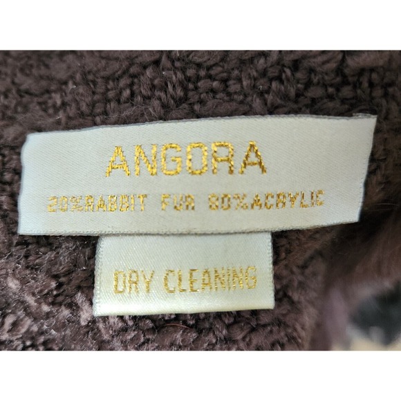 Angora Soft Chocolate Brown Rabbit‎ Fur Trim Scarf One Size 67x10 - Picture 3 of 3